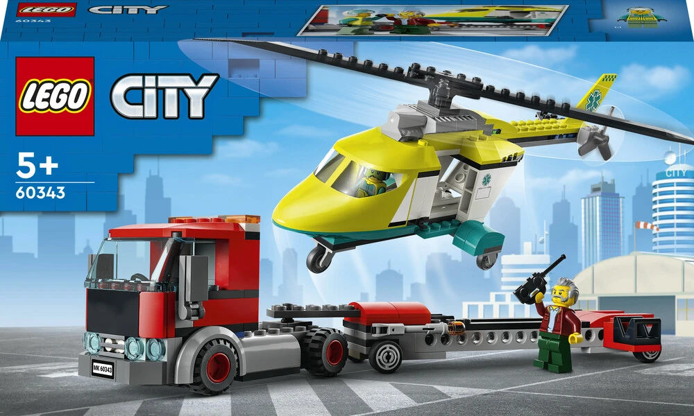 60343 LEGO City Redningshelikopter-transporter | LEGO Bog & idé