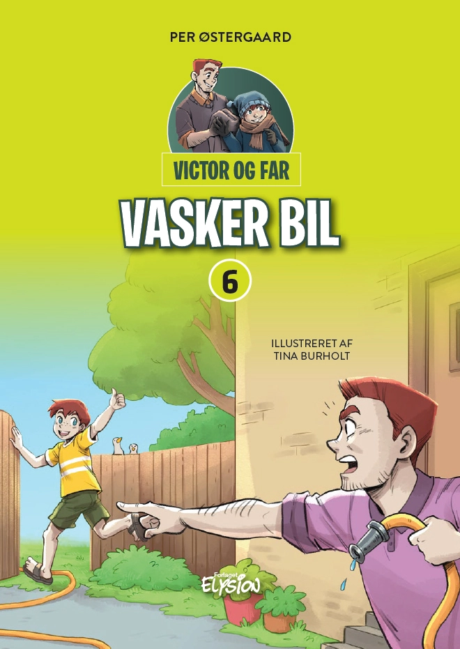 Billede af Victor og far vasker bil