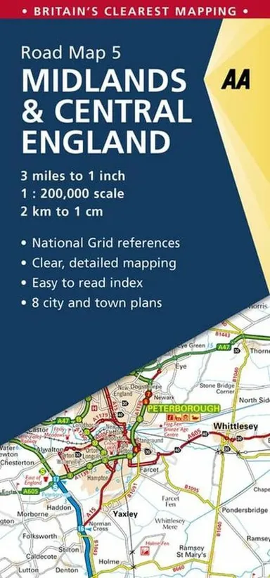 AA Road Map Britain 5: Midlands & Central England
