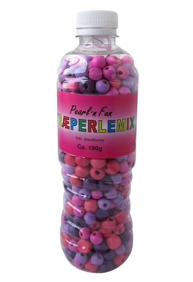 Pearl`n Fun Træperlemix 190gr pink/lilla