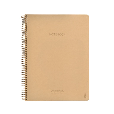 Notesbog Kozo premium A4 natur m/spiral linieret