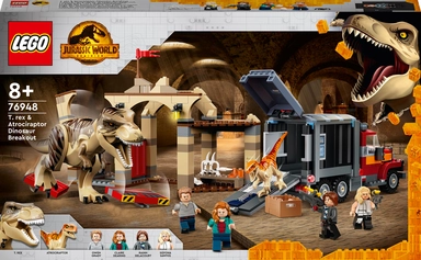 76948 LEGO Jurassic World T-rex og atrociraptor på dinosaurflugt