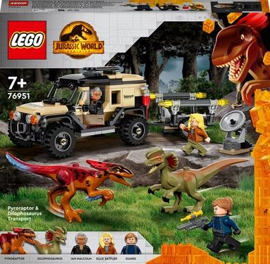 76951 LEGO Jurassic World Pyroraptor og dilophosaurus-transport