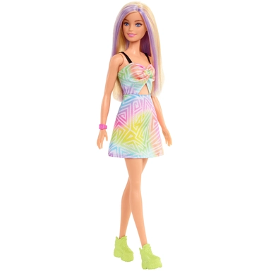 Barbie Fashionista dukke med regnbue kjole