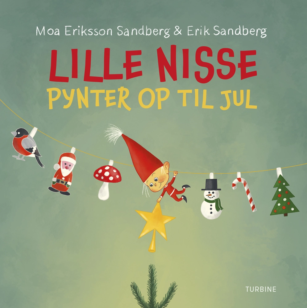Billede af Lille Nisse pynter op til jul