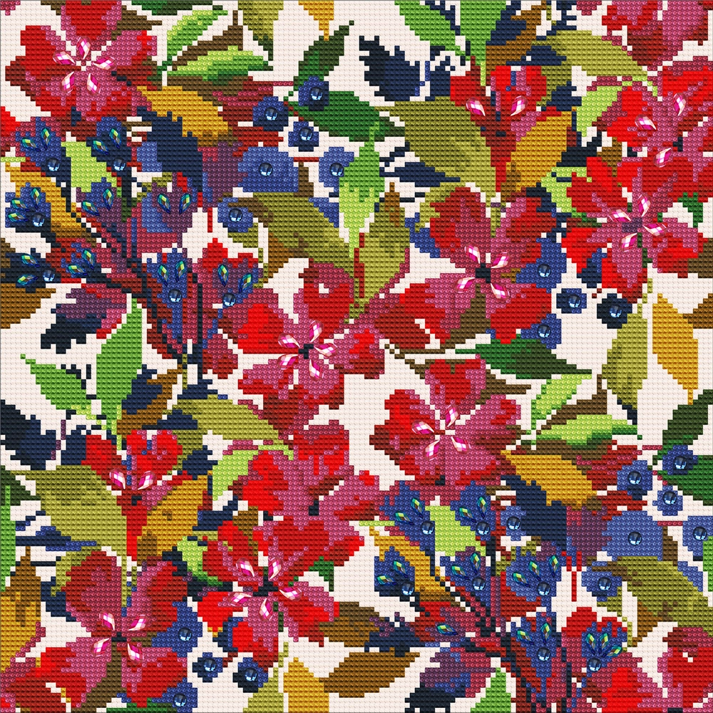 Diamond Art Mix Blomster 40 X 40 Cm