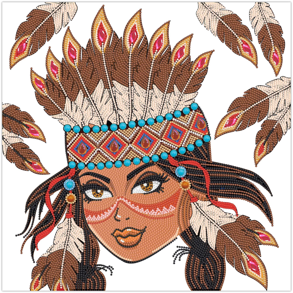Diamond Art Mix Indianer 40 X 40 Cm
