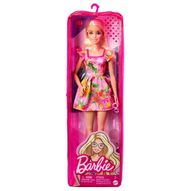 Barbie Fashionista dukke med kjole i frugtprint