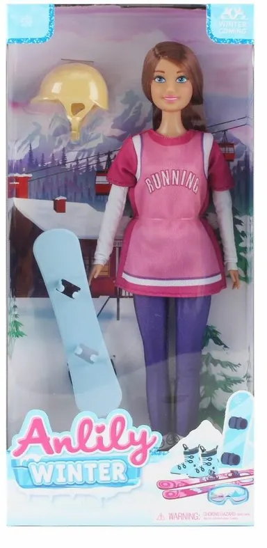 Anlily dukke med snowboard