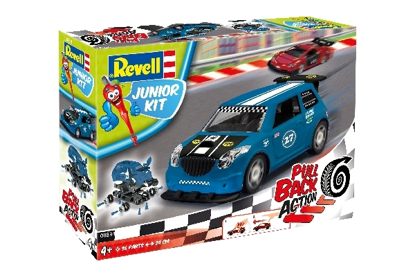 Revell Junior Kit - Racerbil Med Pull Back Funktion - 1:20 - Blå - 36 Dele