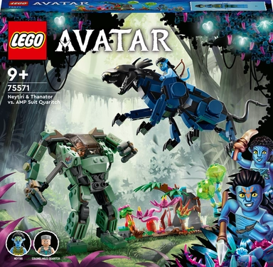 75571 LEGO Avater Neytiri og Thanator mod Quaritch i AMP-dragt
