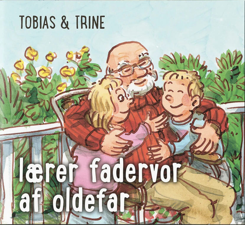 Billede af Tobias & Trine lærer fadervor af oldefar