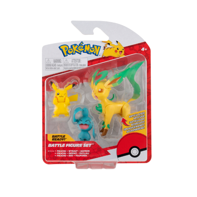 Pokémon battle figur sæt Pikachu, Wyanaut,Leafeon