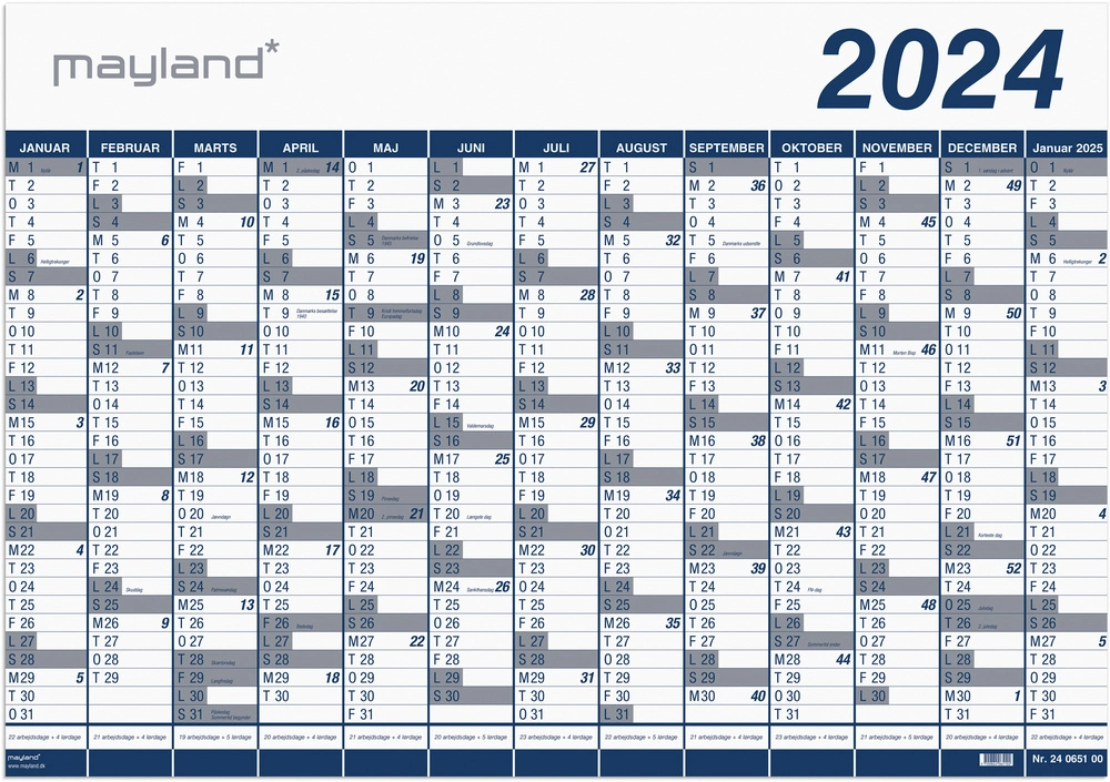Kæmpekalender 2024 13 måneder