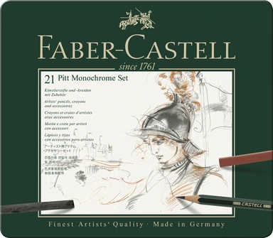 Pencil pitt graphite monochrome sæt Faber-Castell 21 stk