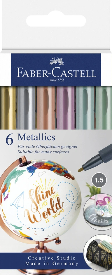 Metallic pen Faber-Castell 6 ass