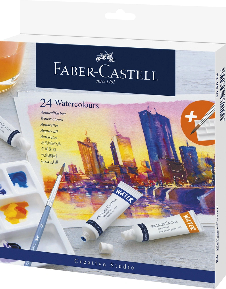 Vandfarver Faber-Castell startsæt 24 stk farver 9ml tube