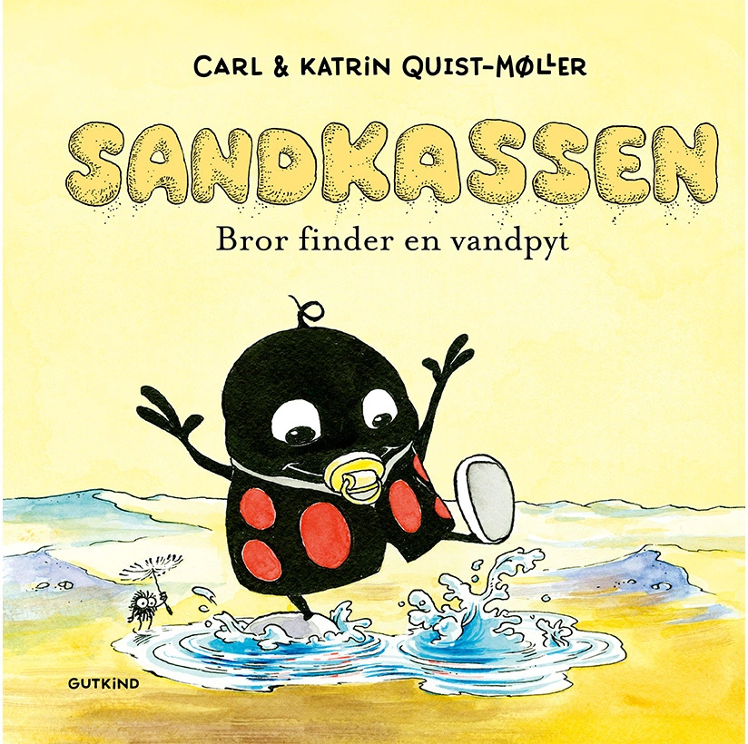Billede af Sandkassen. Bror finder en vandpyt