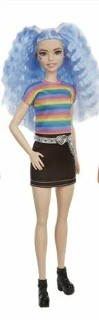 Barbie Fashionistas Dukke Blåt hår og regnbue top