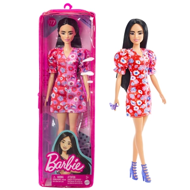 Barbie Fashionistas Dukke Lyserød blomster kjole