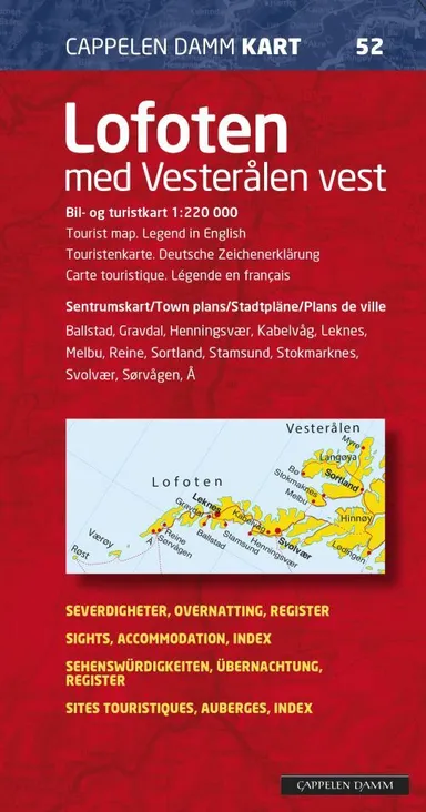 Lofoten med Vesterålen vest : bil- og turistkart = tourist map = Touristenkarte = carte touristique