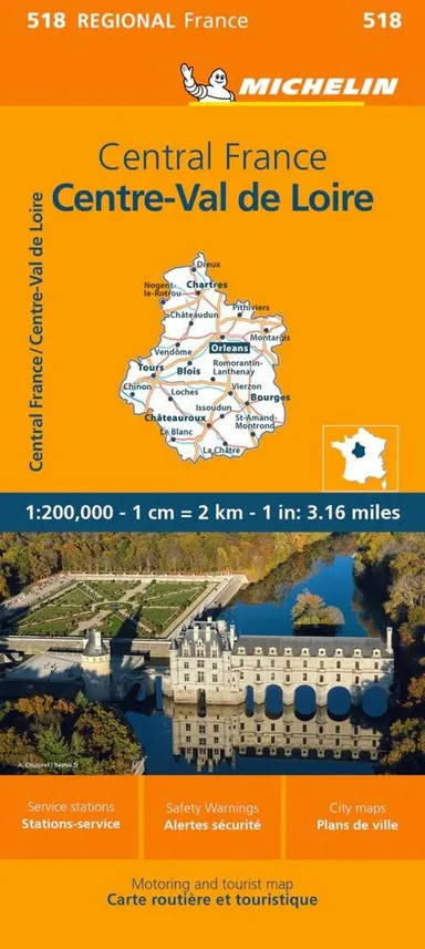 Michelin France blad 518: Central France - Central-Val de la Loire