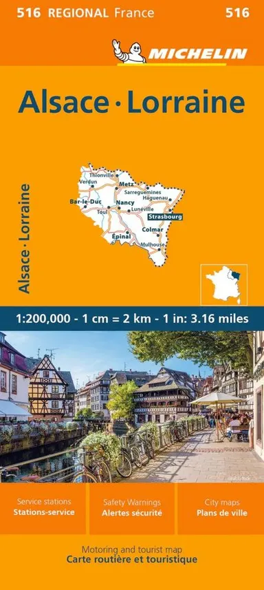 Michelin France blad 516: Alsace - Lorraine