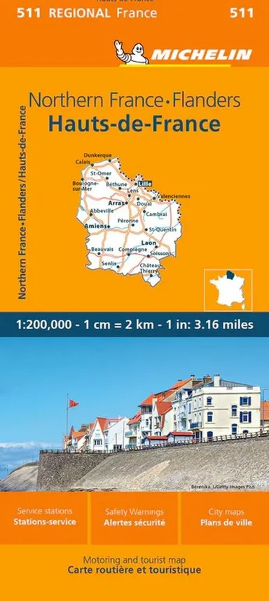 Michelin France blad 511: Northern France - Flanders / Hauts-de-France