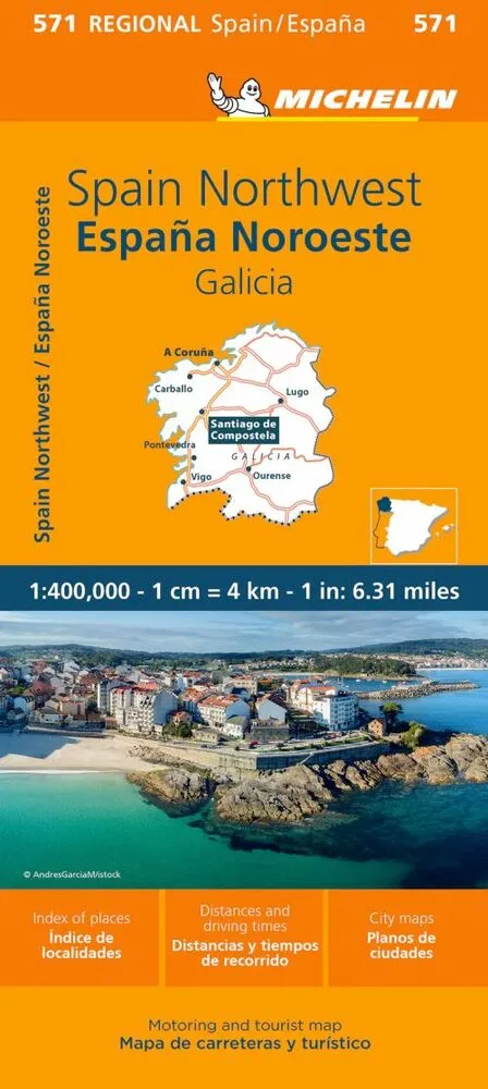 Billede af Michelin Spain Blad 571: Northwest Spain, Galicia