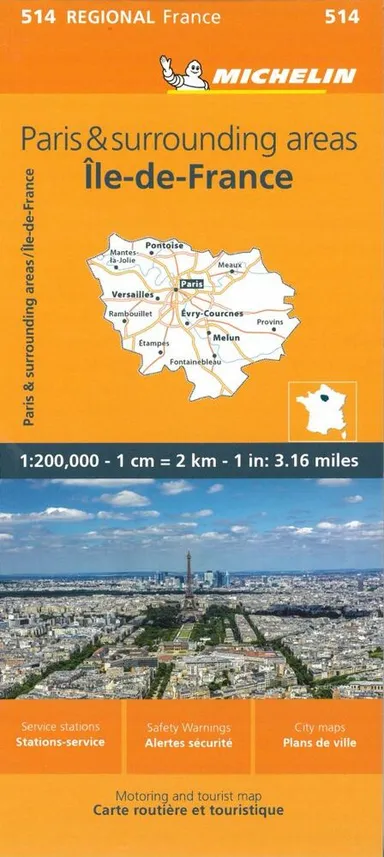 Michelin France blad 514: Paris & Surrounding Areas / Ile de France