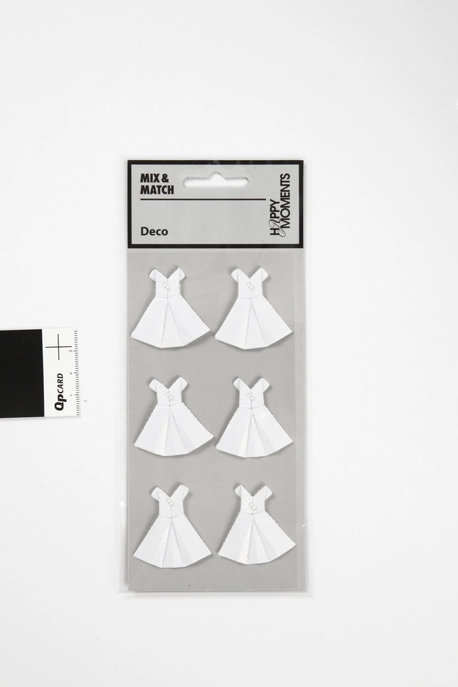 Stickers 35x31mm 6stk hvid kjole