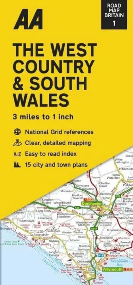 Billede af AA Road Map Britain 1: The West Country & South Wales