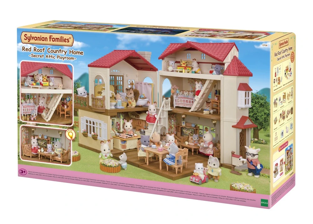 Sylvanian Families Byhus med Lys - med hemmeligt loftsrum