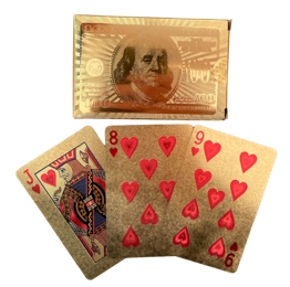 Guld spillekort med 4 jokere
