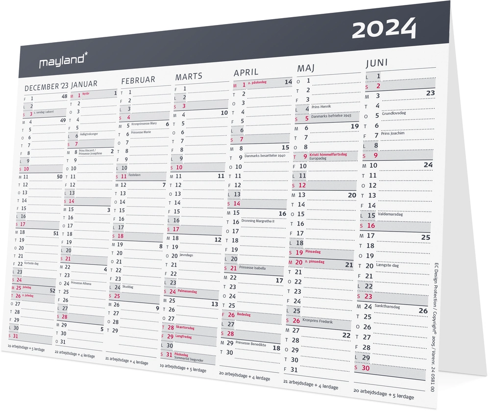 Bordkalender 2024 stående A5