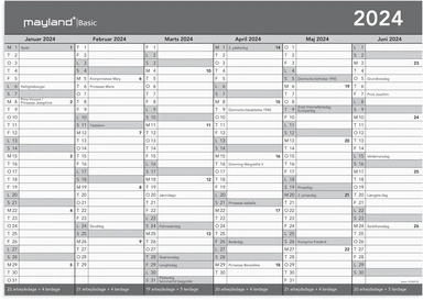 Kalender basic 2024 A3 2x6 mdr