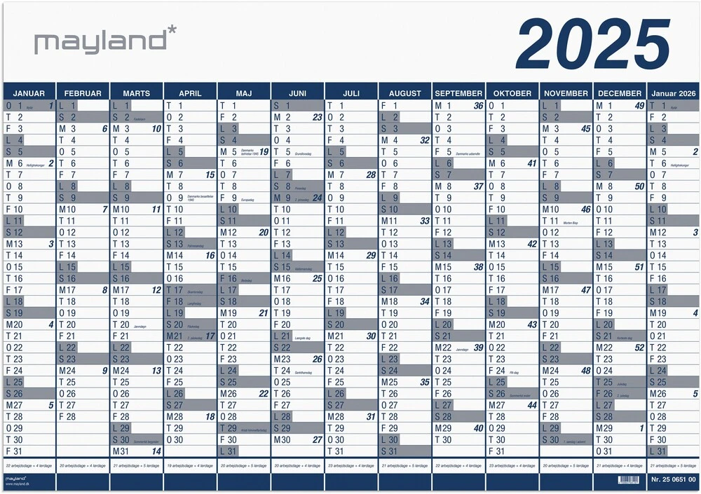 Mayland Kæmpekalender 2025 plast 13 mdr.