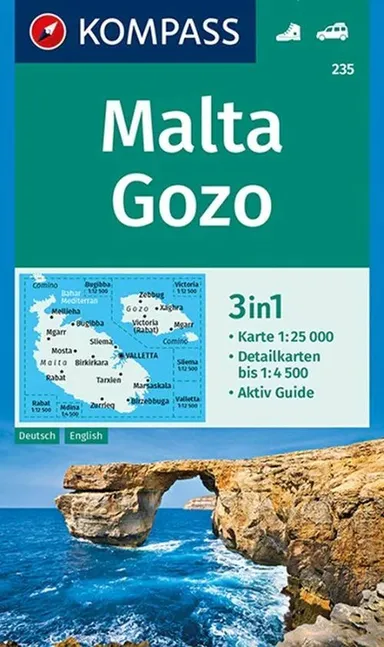 Malta Gozo, Kompass Wanderkarte 235