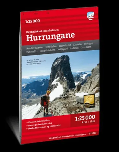 Høyfjellskart Jotunheimen : Hurrungane 1:25 000