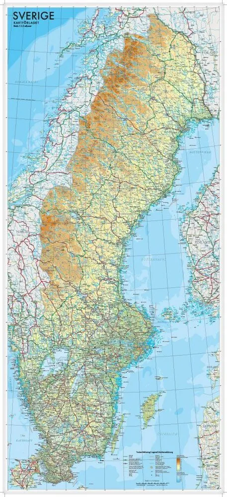 Billede af Sverige väggkarta 1:1 300 000