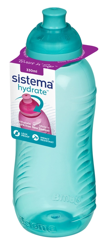DRIKKEFLASKE SISTEMA TWIST´N SIP 330 ML ASS