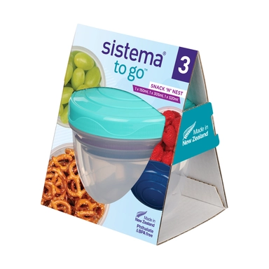 SISTEMA STACK'N NEST 3 STK. I EN BEHOLDER M/ SKRUELÅG