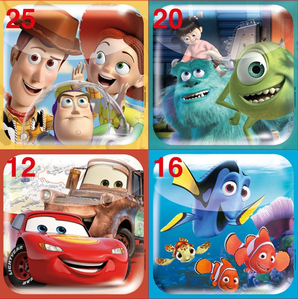 5: Puslespil Disney Pixar 12-16-20-25 brikker