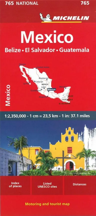Michelin National Map 765: Mexico - Belize, El Salvador, Guatemala