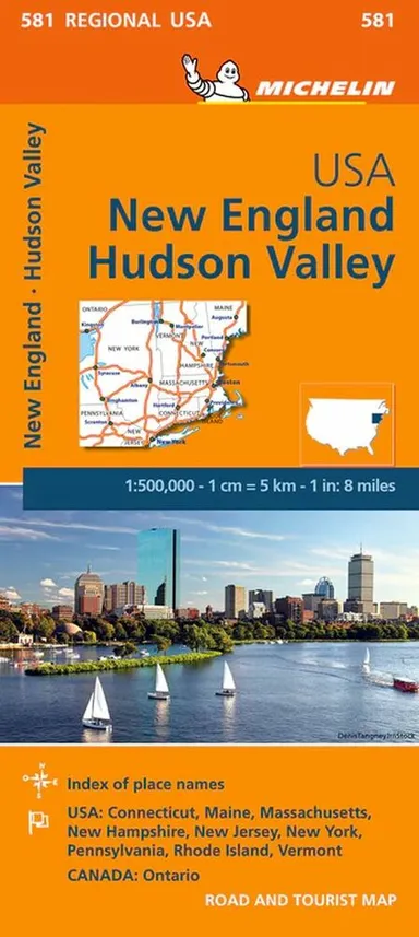 Michelin USA blad 581: New England, Hudson Valley