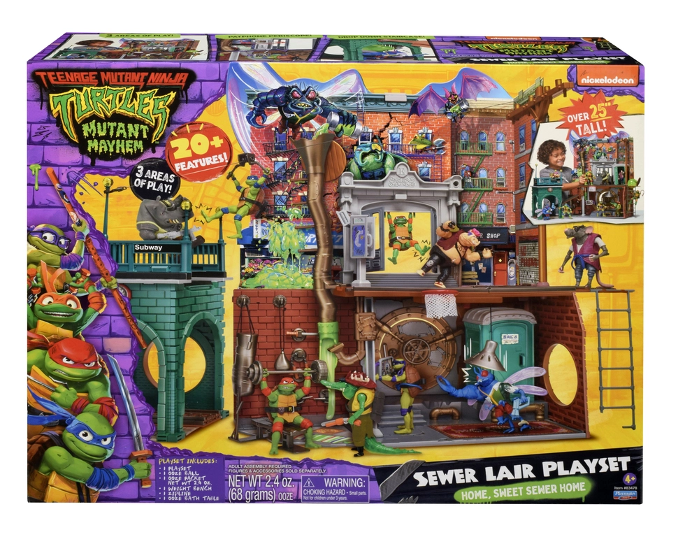 Turtles Mutant Mayhem Large Playset Sewer Lair Dlx