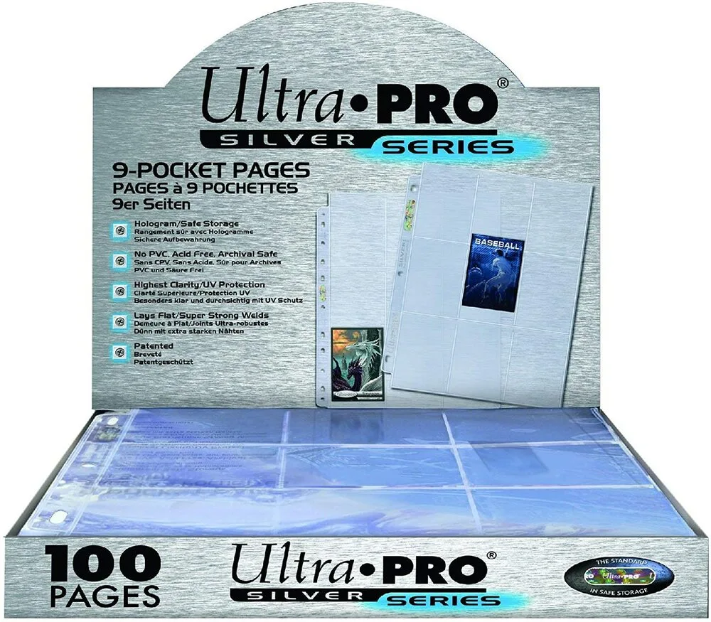 9-Pocket Pages Silver Blue 100 stk billede