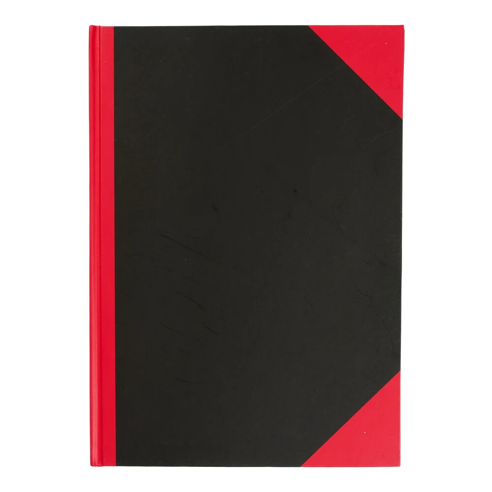 Kina notesbog A4 sort/rød