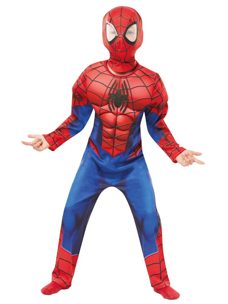 #2 - Spiderman Deluxe dragt med maske str. 5-6 år