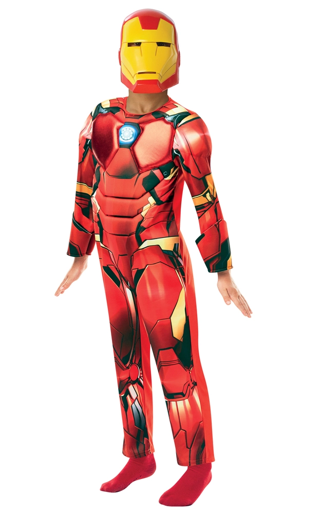 Iron Man Deluxe udklædningsdragt og maske str. 7-8 år